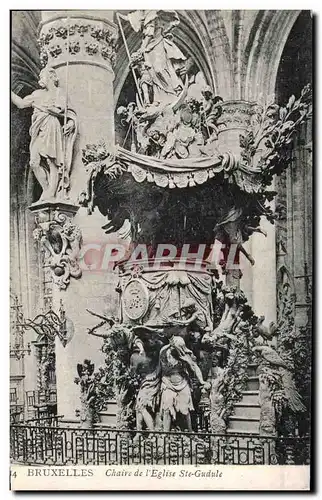 Cartes postales Bruxelles Chaire de l Eglise Ste Gudule