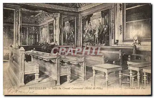 Cartes postales Bruxelles Salle du Conseil Communal