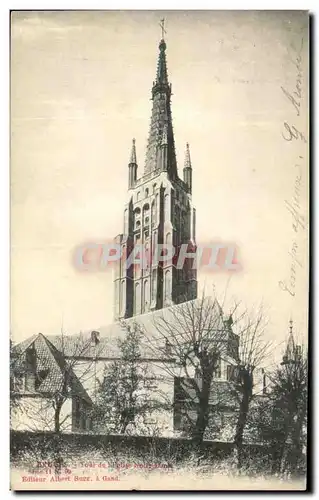 Cartes postales Bruges Tour de l eglise Notre Dame