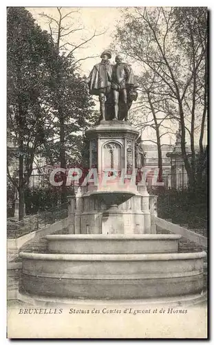 VINTAGE POSTCARD Brussels Statues Counts D Egmont and of Hornes