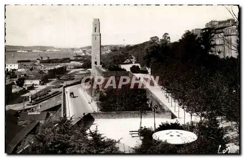 Moderne Karte Brest Cours Dajot Monument commemoratif americain et la rade