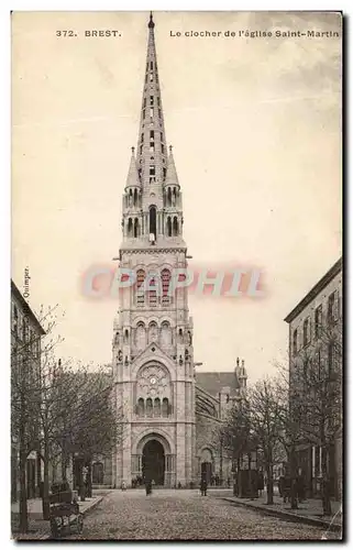 Ansichtskarte AK Brest Le Clocher de L eglise Saint Martin