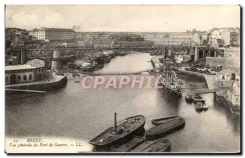 Ansichtskarte AK Brest Vue Generale du Port De Guerre Bateaux