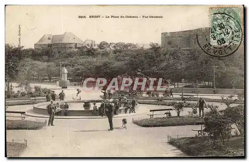 Cartes postales Brest La Place du Chateau Vue Generale