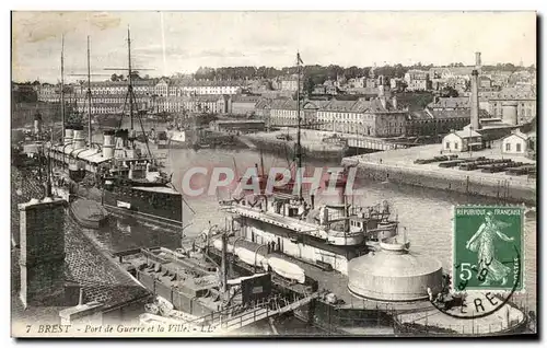 Ansichtskarte AK Brest Port de Guerre et La Ville Bateau