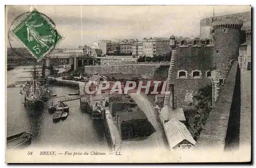 Ansichtskarte AK Brest Vue Prise du Chateau Bateau