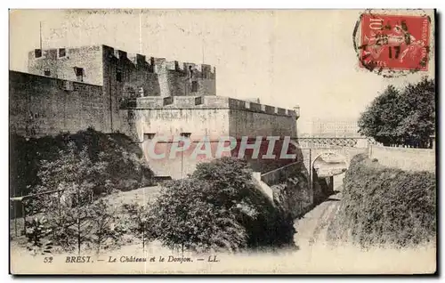 Cartes postales Brest Le Chateau et Le Donjon