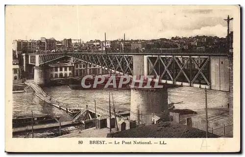 Cartes postales Brest Le Pont National Bateau