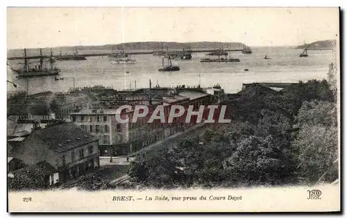 Ansichtskarte AK Brest La Rade vue Prise du Cours Dajot Bateaux