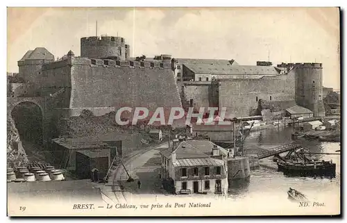 Cartes postales Brest Le Chateau Vue Prise du Pont National