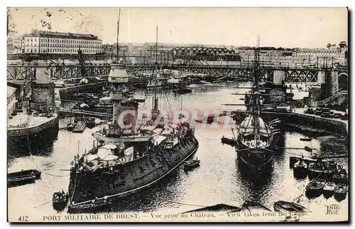 Cartes postales Brest Vue Prise Du Chateau Bateaux