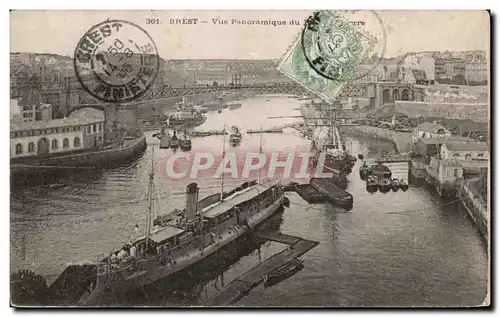 Ansichtskarte AK Brest Vue Panoramique du port Bateaux