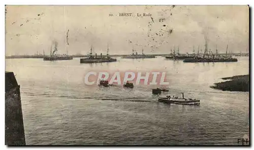 Cartes postales Brest La Rade Bateaux