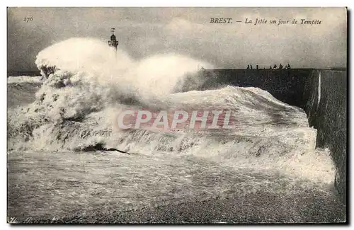 Cartes postales Brest La Jetee Un Jour De Tempete