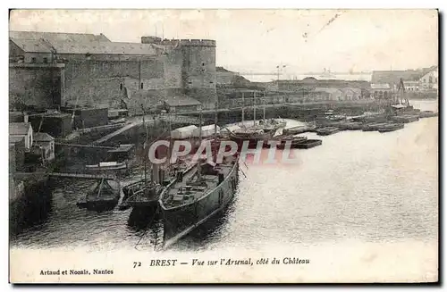 Ansichtskarte AK Brest Vue Sur l Arsenal cote Du Chateau Bateau