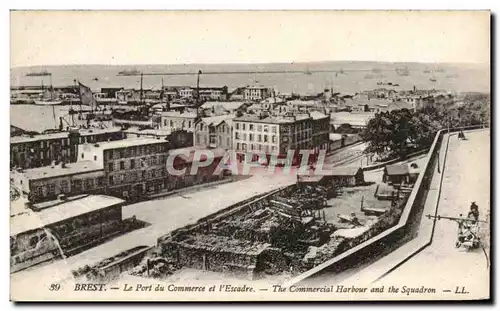 Cartes postales Brest La Port du Commerce et l Escadre