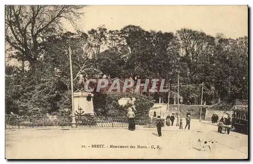 Cartes postales Brest Monument des Morts Militaria