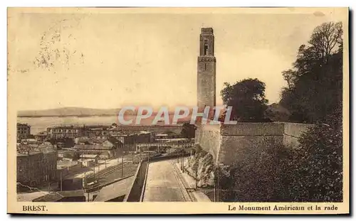 Ansichtskarte AK Brest Le Monument American Et La Rade