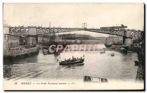 Cartes postales Brest Le Pont Natioanal ferme Bateau