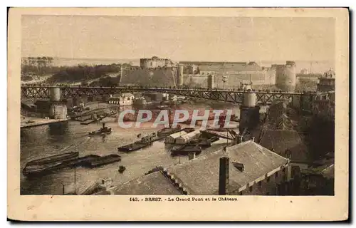 Cartes postales Brest Le Grand Pont Et Le Chateau