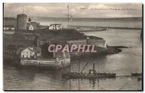 Ansichtskarte AK Brest Le Semaphore et L Entree Du Pont De Guerre Bateau