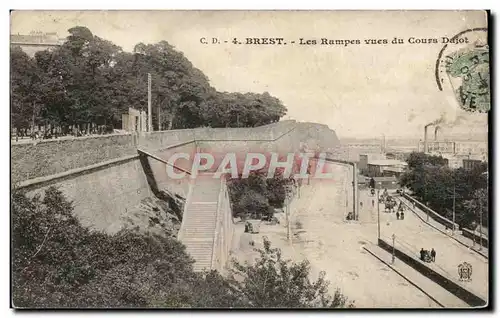 Cartes postales Brest Les Remparts Vues Du Cours Dajot