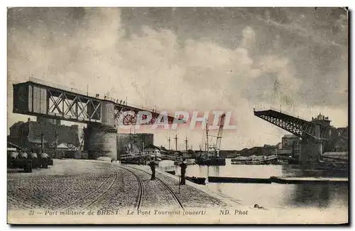 Cartes postales Port Militaire De Brest Le pont Tournant