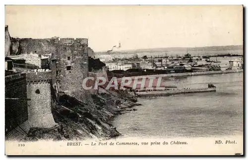 Ansichtskarte AK Brest Le Port De Commerce Vue Prise du Chateau
