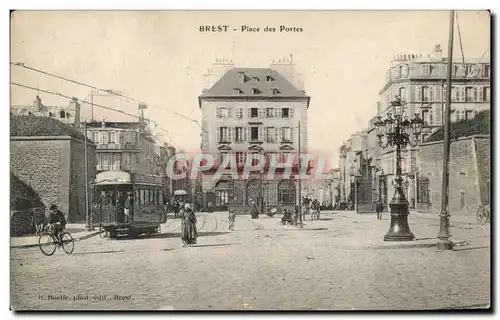 Ansichtskarte AK Brest Place Des Portes Tramway