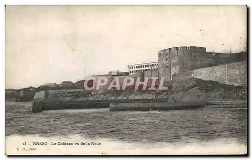 Cartes postales Brest Le Chateau Vu De La Rade