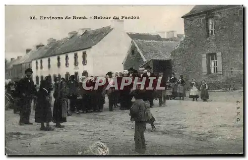 Ansichtskarte AK Environs De Brest Retour Du Pardon Folklore