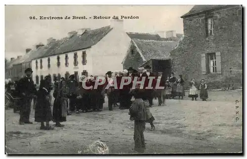 Cartes postales Environs De Brest Retour Du Pardon Folklore