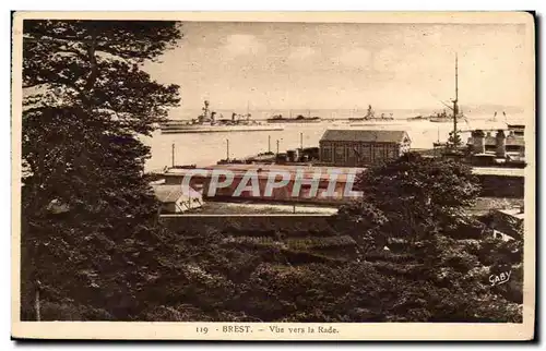 Cartes postales Brest Vue Vers La Rade Bateaux