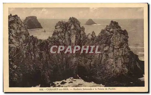 Cartes postales Camaret Sur Mer Rochers Festonnes a la Pointe de Penhir