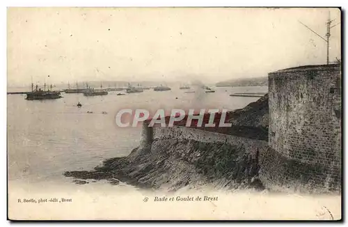 Cartes postales Brest Rade et Goulet de Brest Bateaux