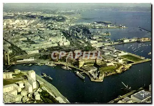 Cartes postales moderne Brest Le Chateau a L Entree de La penfeld et le port de commerce