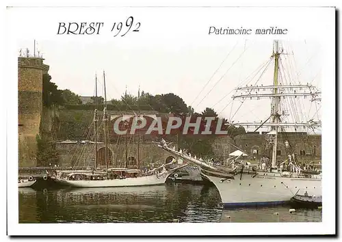 Cartes postales moderne Brest 1992 Patrimonie Maritime Bateaux Voiliers