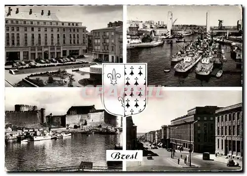 Cartes postales moderne Brest place de la Tour d Auvergne Pont de Recouvrance Prefecture Maritime et chateua rue de Sia