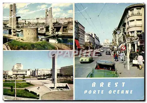 Cartes postales moderne Brest Porte Oceane Pont de Recouvrance et tour Tanguy Rue de Siam place de la Liberte