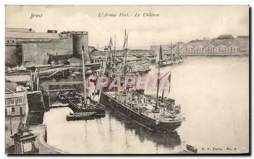 Cartes postales Brest L Avant Port Le Chateau Bateau Voilier