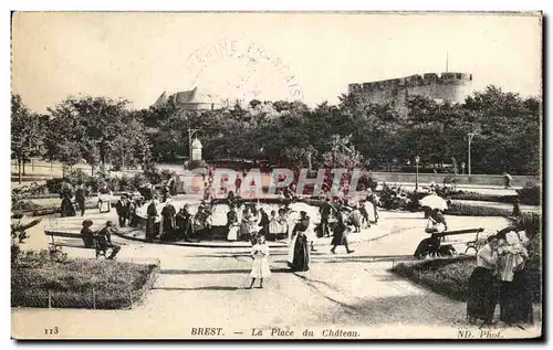 Ansichtskarte AK Brest La Place Du Chateau Enfants