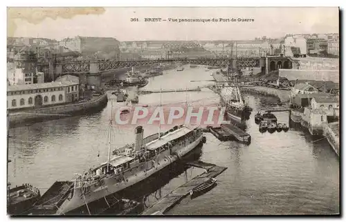 Ansichtskarte AK Brest Vue Panoramique Du Port De Guerre Bateaux