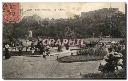 Cartes postales Brest Place De Chateau Le Jet D Eau Enfants Nourrice