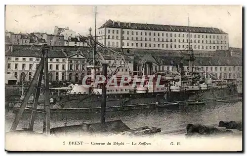 Ansichtskarte AK Brest Caserne du Depot Le Suffren Bateau