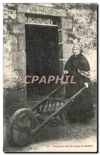 Ansichtskarte AK Brest Paysanne des Environs de Brest Folklore Costume