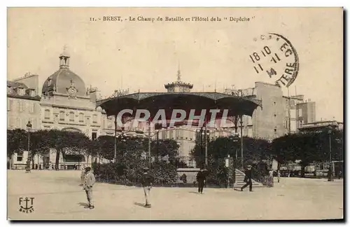 Cartes postales Brest Le Champ De Bataille et l hotel de la Depeche Kiosque