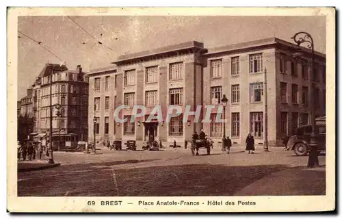 Ansichtskarte AK Brest Place Anatole France Hotel Des Postes