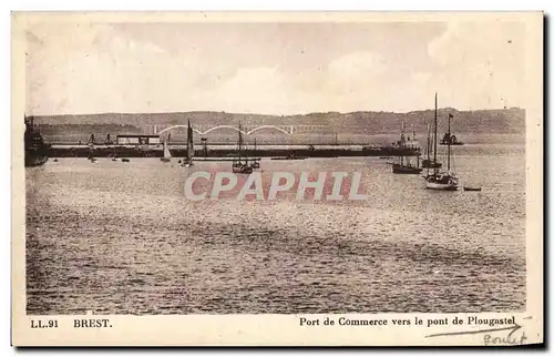 Cartes postales Brest Port De Commerce vers le pont de Plougastel
