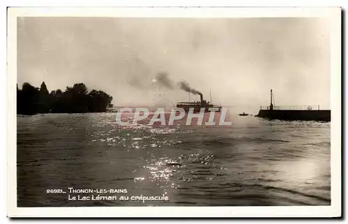 Cartes postales Thonon Les Bains Le Lac Leman au CrepusculeBateau