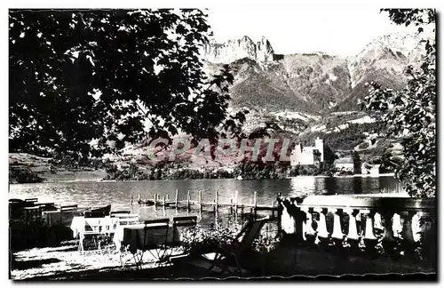 Cartes postales moderne Lac D Annecy Duingt Terrasse de L Hotel des Bains Le Chateau et les Dents de Lanfon